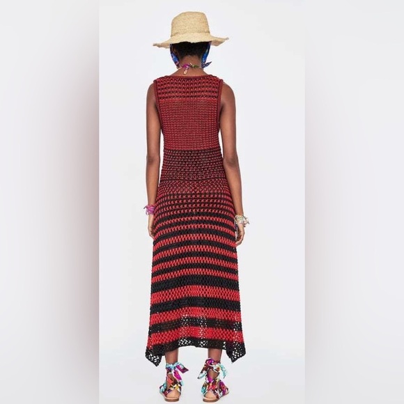Zara Red and Black Maxi Dress - Picture 4 of 5